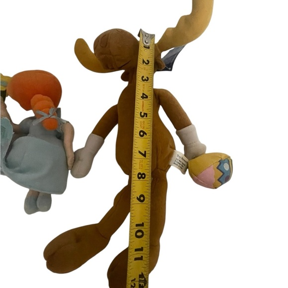 Rocky and Bullwinkle Nell Fenwick and Bullwinkle Small Plush Figure Lot Of 2 - Picture 14 of 14